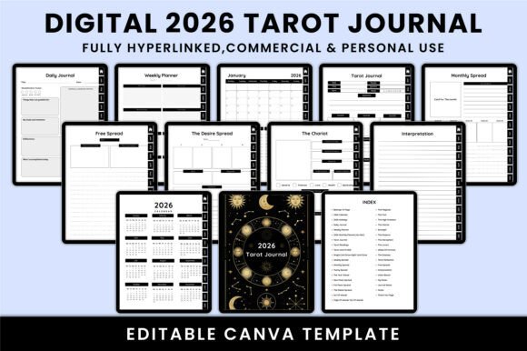 Download Digital 2026 Tarot Journal for KDP - Kdp Collection