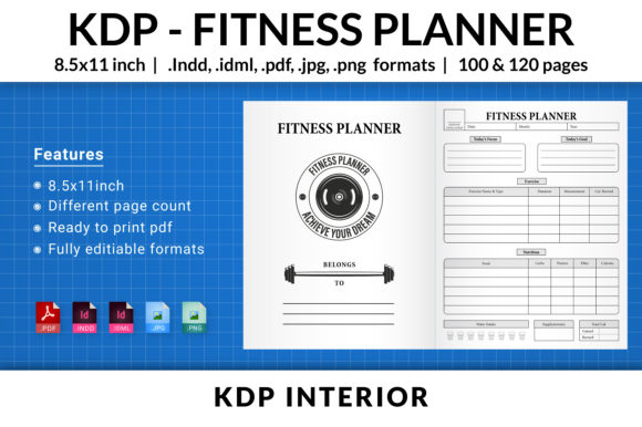 Download KDP Fitness Planner Notebook 01 - Kdp Collection