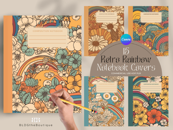 Download 70s Retro KDP Composition Notebook Cover - Kdp Collection