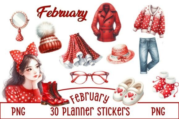 Download 30 February Valentine Stickers PNG - February Collection