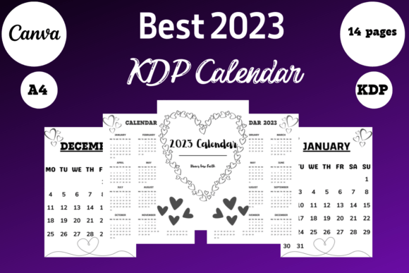 Download Best Calendar 2023 Best KDP Canva Templa - Kdp Collection