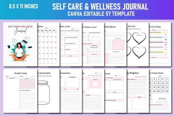 Download Self Care &amp; Wellness Journal Canva KDP - Kdp Collection