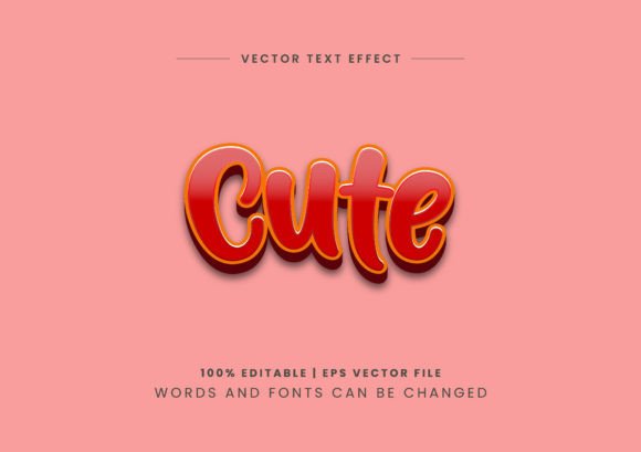 Download Cute 3d Text Effect Editable Design - Editable design Collection