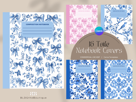 Download 16 Toile KDP Composition Notebook Covers - Kdp Collection