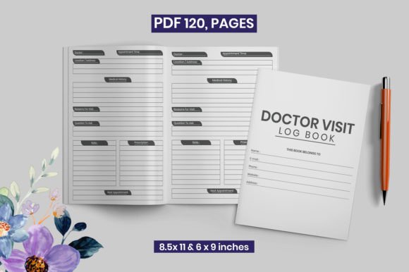 Download Doctor Visit Log Book &amp; KDP Interior - Kdp Collection