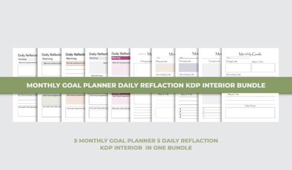 Download Monthly Goal Planner Kdp Interior Bundle - Kdp Collection