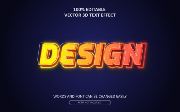 Download Editable Design Vector 3D Text Effect - Editable design Collection