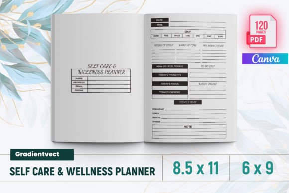 Download (KDP) Self Care &amp; Wellness Planner Canva - Kdp Collection