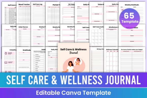 Download Self Care &amp; Wellness Journal Canva KDP - Kdp Collection