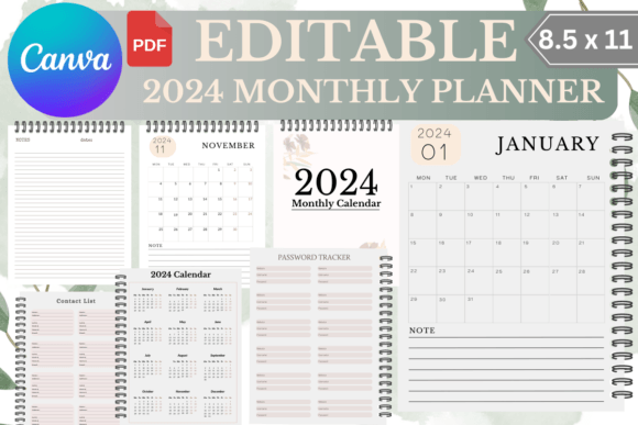 Download 2024 Monthly Planner &amp; Calendar for KDP - Kdp Collection
