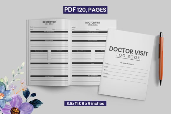 Download Doctor Visit Log Book &amp; KDP Interior - Kdp Collection