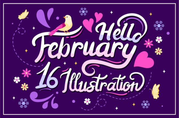 Download 16 Hello February Month Illustration - February Collection