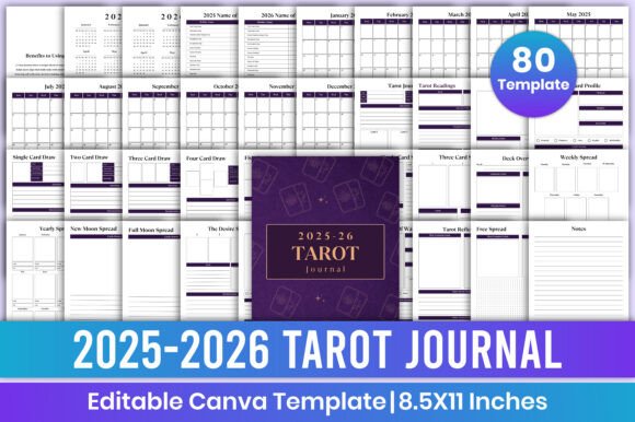 Download 2025-2026 Tarot Journal Canva Kdp - Kdp Collection