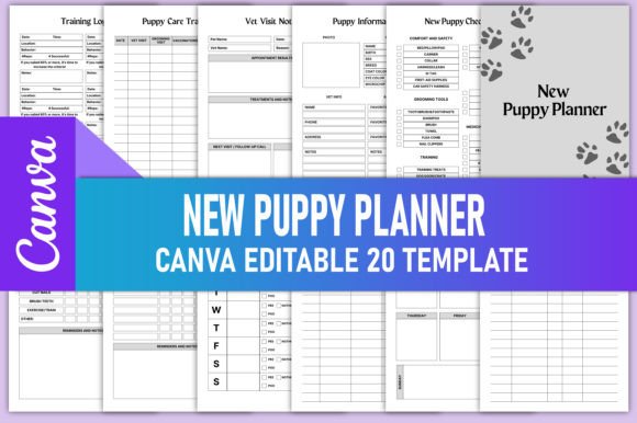 Download Editable New Puppy Planner Canva for KDP - Kdp Collection